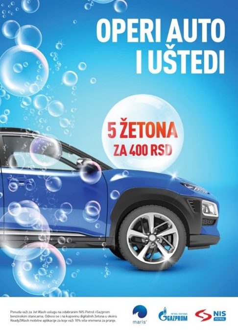 5 Jet Wash žetona za 400 rsd!