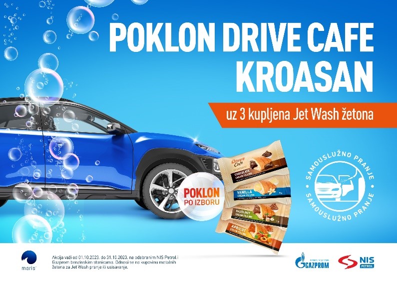 Uz 3 kupljena žetona POKLON – Drive Cafe single kroasan