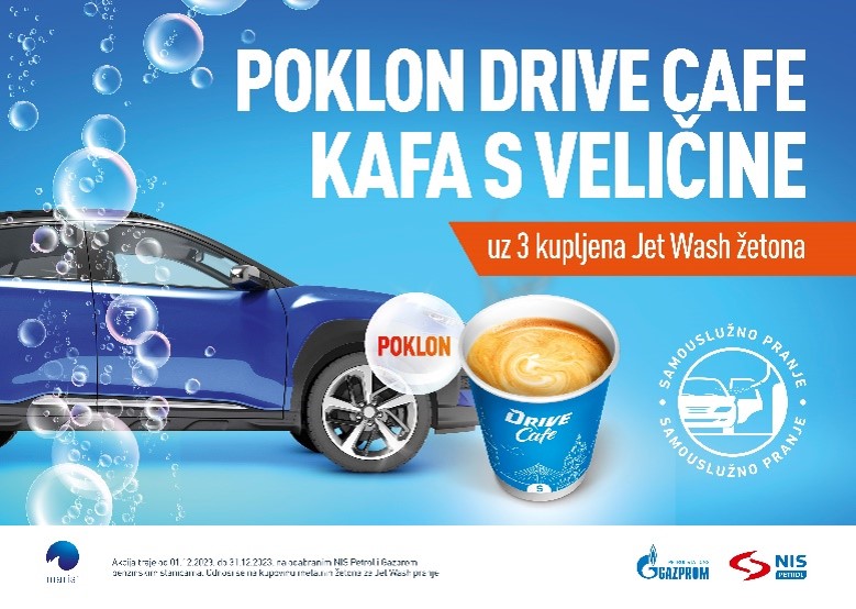 Uz 3 kupljena žetona na poklon dobijate Drive Cafe!